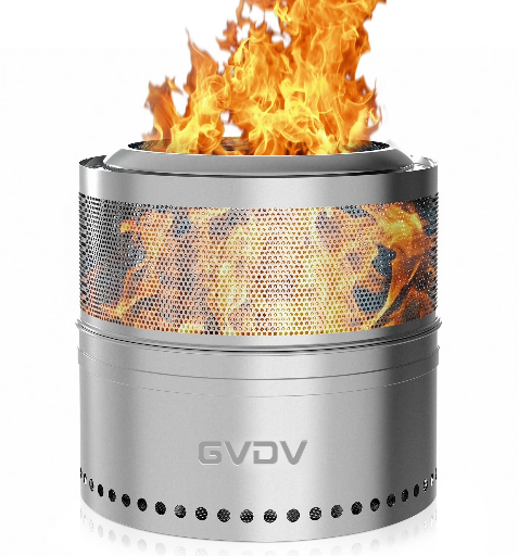 GVDV 18" Smokeless Collapsible Stainless Steel Fire Pit
