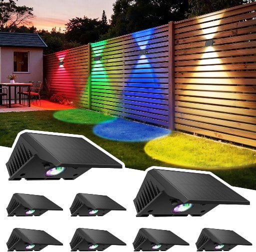 Solar Fence Lights Outdoor 8-Pack Multicolor Deal