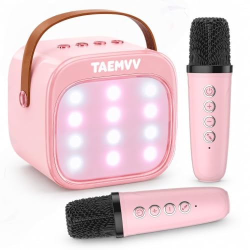 Mini Karaoke Speaker with 2 Wireless Microphones