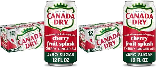 Canada Dry Zero Sugar Cherry Ginger Ale Fruit Splash Soda 12-Pack (Pack of 2)