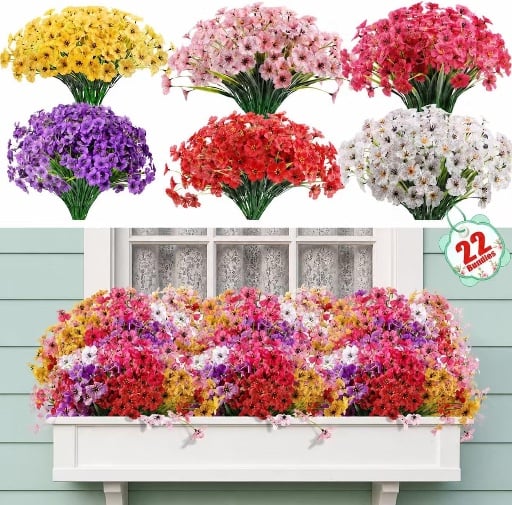 Artificial Flowers 22 Pcs