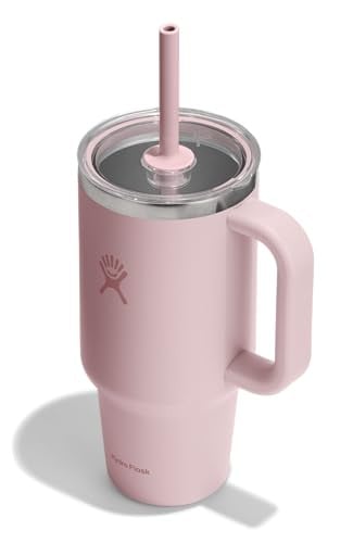 Hydro Flask 32-Ounce Travel Tumbler w/ Handle & Straw (Trillium Pink) Deal