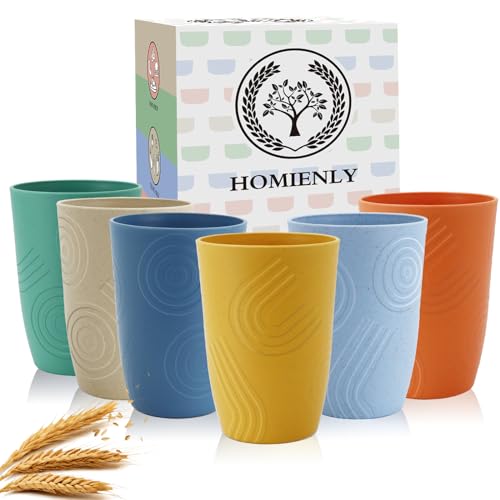 Homienly Wheat Straw Cups, 6-Pack