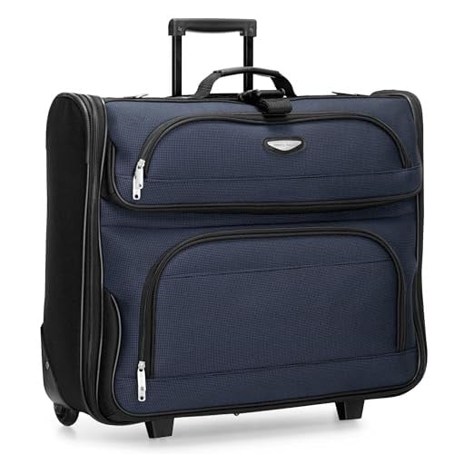 Travel Select Amsterdam Expandable 2-Wheel Rolling Garment Bag (Navy)
