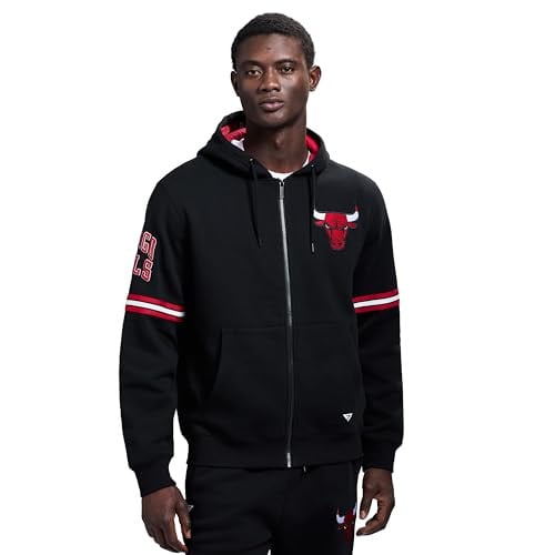 GAME 7 NBA Men's Game 7 X NBA Officially Licensed Long Sleeve Zip Up Hooded Fleece Sweatshirt, Black, X-Large