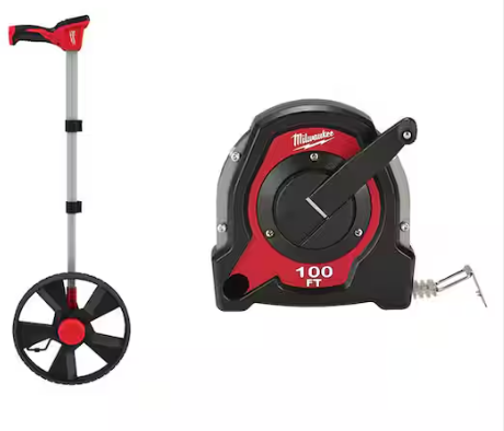 Milwaukee 12 in. Digital Measuring Wheel with 100 ft. Closed Reel Long Tape Measure Deal