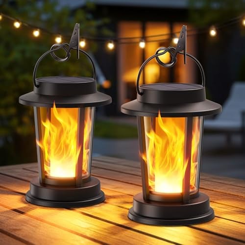 Solar Lanterns Outdoor Waterproof 2-Pack