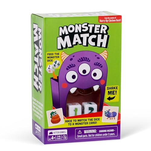 Exploding Kittens Monster Match Dice Game for Kids Ages 4+