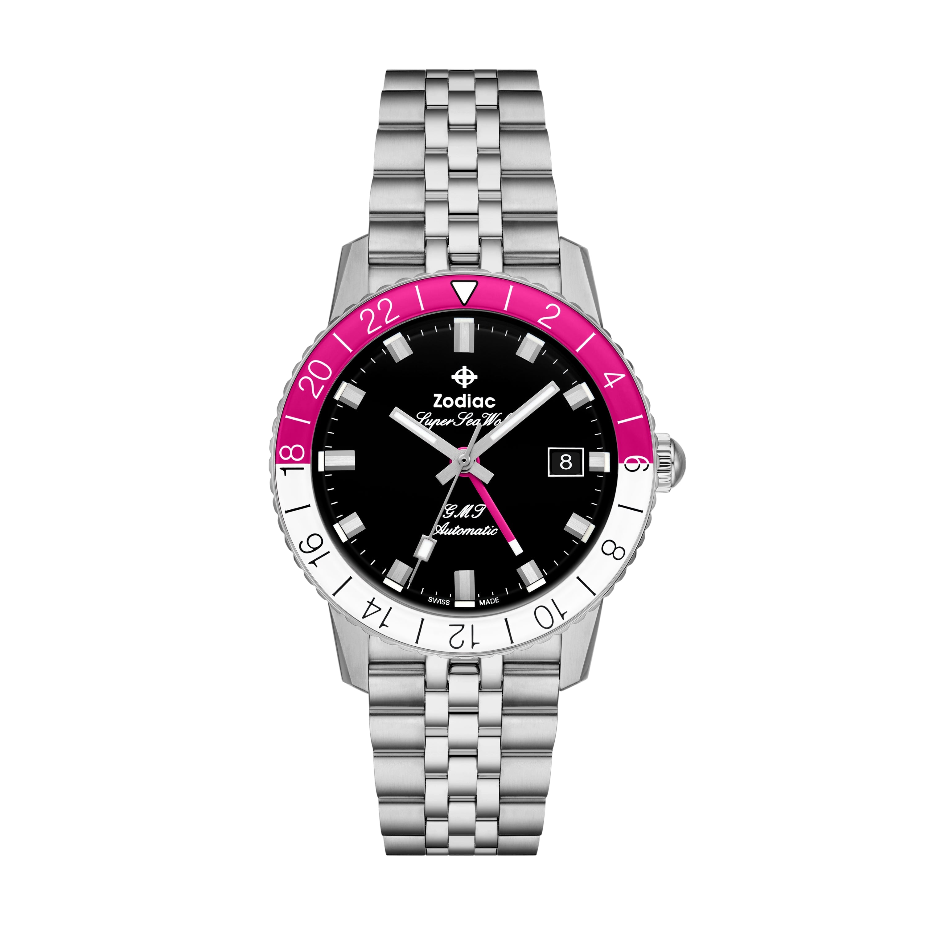 Zodiac Super Sea Wolf GMT Automatic Watch (Black or Silver Dial) Deal