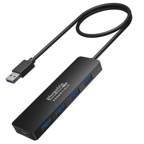 Plugable USB A 3.0 Hub 4-in-1 Splitter 4 USB-A Ports 0.7ft Deal