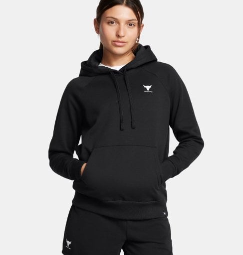 Under Armour Women's Project Rock Rival Fleece Hoodie (Black)