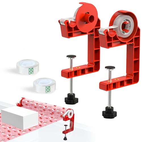MONMEE Wrapping Paper Holder w/ One-Hand Tape Cutters & 2 Tape Rolls Deal