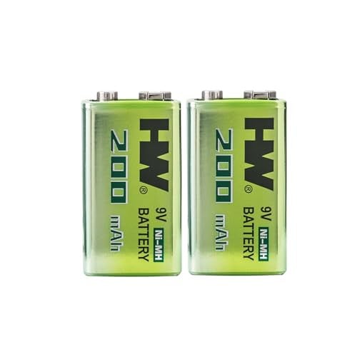 HW 9V 200mAh NiMH Rechargeable Batteries 2-Pack