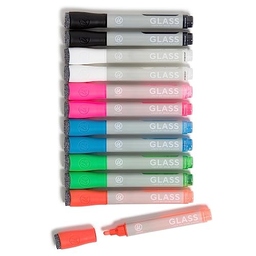 U Brands 12-Count Bold Tip Liquid Glass Dry Erase Markers w/ Erasers (Assorted Colors) Deal