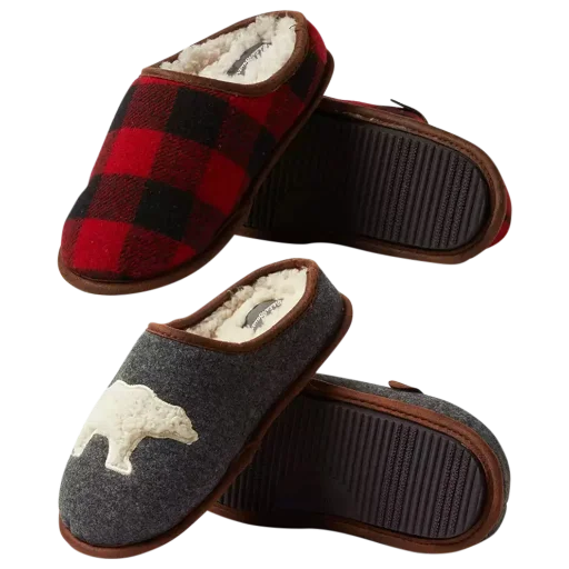 Eddie Bauer Women's Sherpa Lined Clog Slippers (Buffalo Check - Med. or Large) Deal