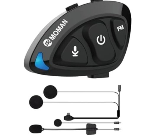 Moman Bluetooth Motorcycle Helmet Headset RS-S Stereo Speakers and Mic