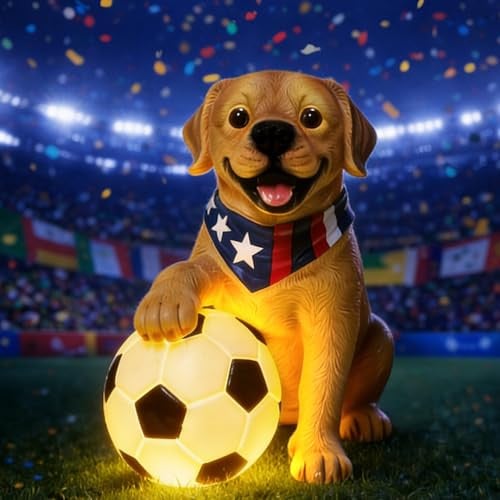 ILLUMINEW Solar Outdoor Garden Decor World Cup Dog Statue Deal