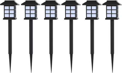 Pure Garden Solar Outdoor Lantern Stake Lights 6-Piece Deal