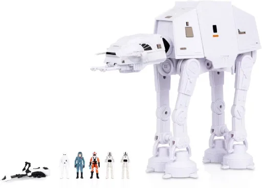 Star Wars Micro Galaxy Squadron AT-AT Walker & Figures Playset w/ Lights & Sounds (9-Piece)