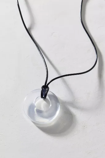 Urban Outfitters Court Chunky Resin Pendant Corded Necklace