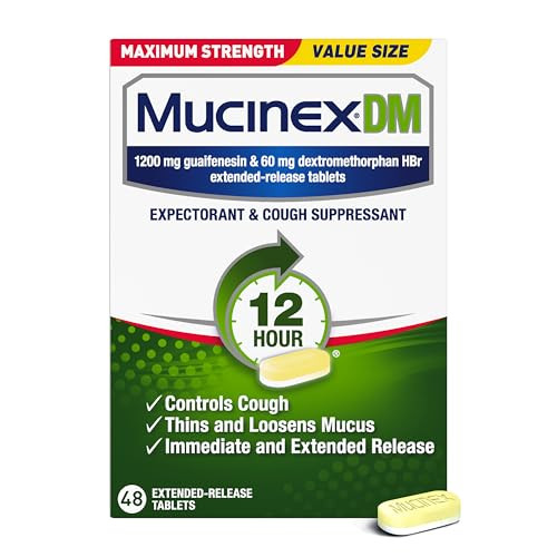 Mucinex DM 12Hr Maximum Strength Chest Congestion & Cough Medicine 48 Tabs