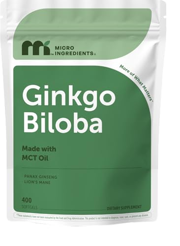 Micro Ingredients Ginkgo Biloba 120mg 400 Softgels with Panax Ginseng & Lion’s Mane Deal
