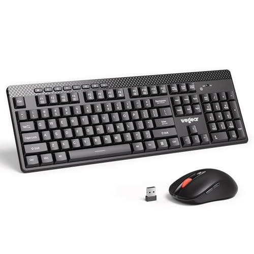 Wireless Keyboard and Mouse Combo, 5-Level Adjustable 4000 DPI Mouse