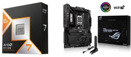 AMD Ryzen 7 9850X3D Processor w/ ASUS ROG Crosshair X870E Dark Hero ATX Motherboard + Corsair M75 Wireless RGB Gaming Mouse