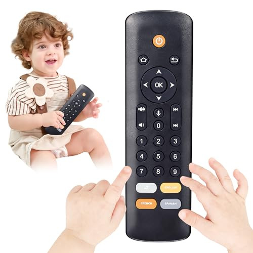 Kiralumi Baby TV Remote Toy w/ Lights, Sounds & 3 Languates (English, Spanish & French)