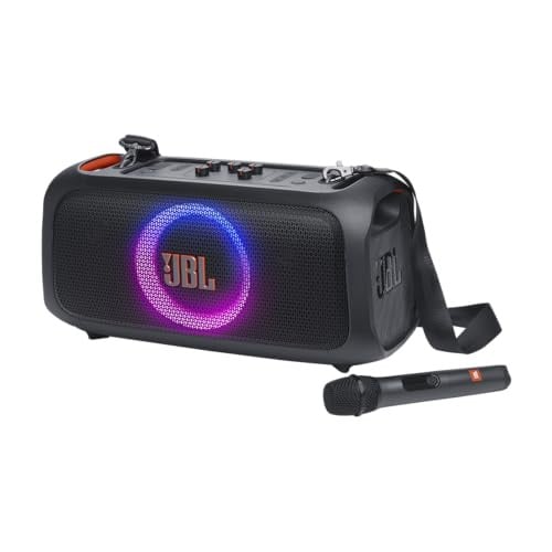 JBL PartyBox On-The-Go Essential Portable Party Speaker with Built-in Lights and Wireless Mic Deal
