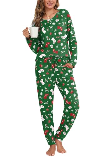 Ekouaer Long Sleeve Button Down Pajamas Set Deal