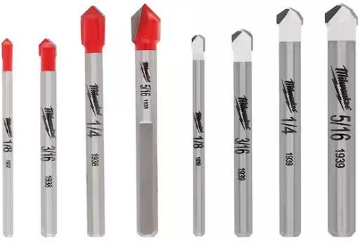 Milwaukee Carbide Glass and Tile Bit Set & Natural Stone Bit Set (8-Pack)