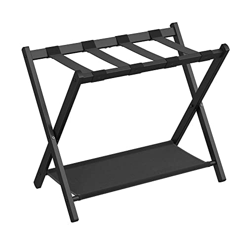 SONGMICS Foldable Luggage Rack with Storage Shelf Deal