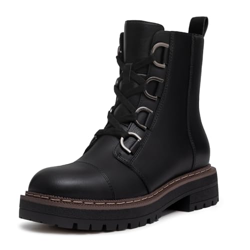 Athlefit Low Chunky Heel Combat Boots Deal