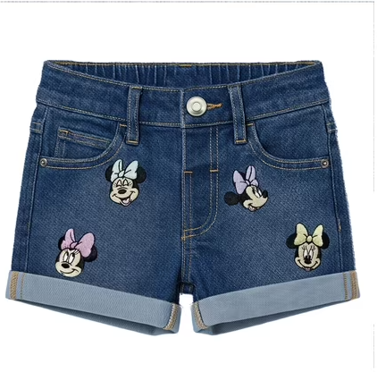 Minnie Mouse or Hello Kitty Toddler Girls Denim Shorts, Sizes 12 Months-5T Deal