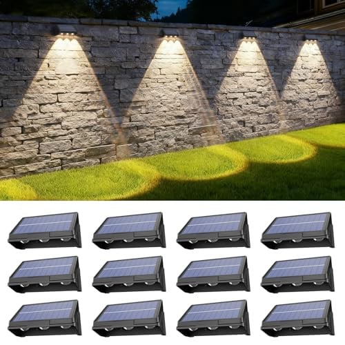 Onforu Solar Fence Lights 12-Pack Deal