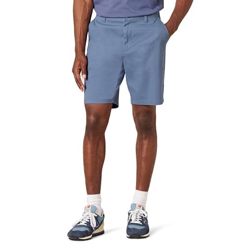 Amazon Essentials Men's 9" Comfort Stretch Chino Shorts, Dark Blue, 40 Deal