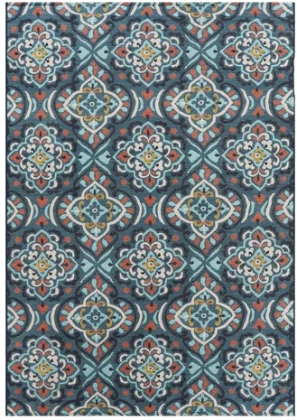 Better Homes & Gardens 5' x 7' Blue Medallion Outdoor Rug