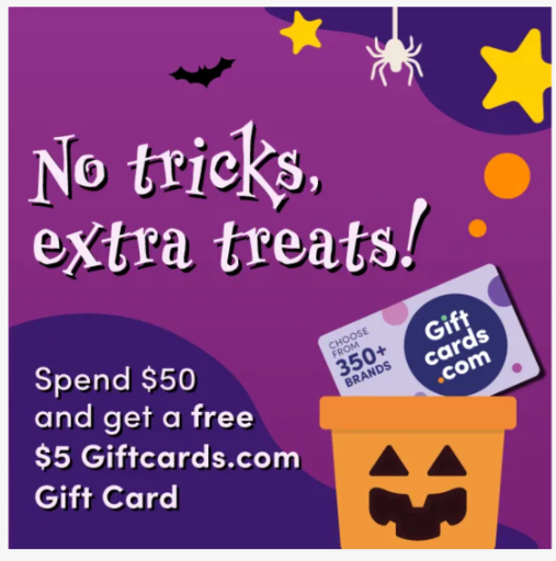 Giftcards.com October '25 Halloween Coupon