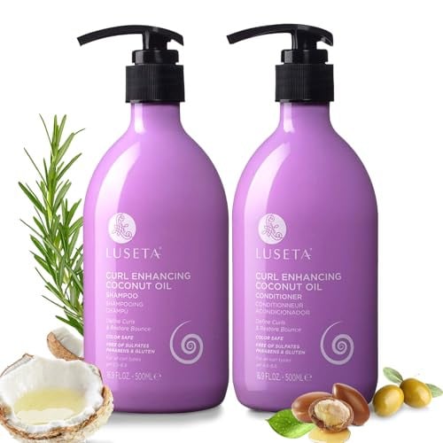 Luseta Curly Hair Shampoo & Conditioner Set with Coconut Oil 16.9Fl oz × 2 Deal