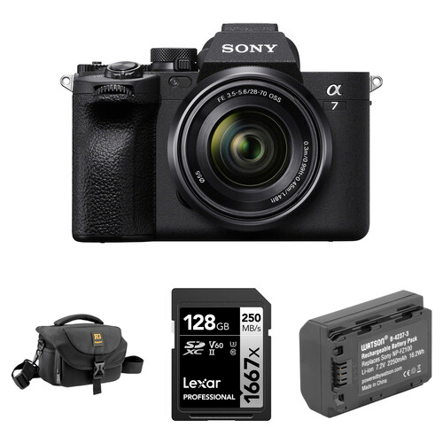 Sony a7 IV Mirrorless Camera with 28-70mm Lens, Spare Battery, Charger, 128GB SD Card & Bag