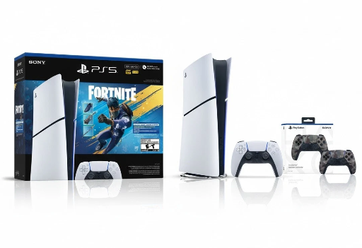 Sony PlayStation 5 Slim Digital Console Fortnite Bundle 825GB + DualSense Gray Camouflage Controller