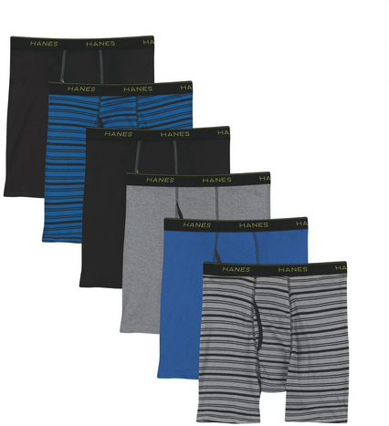 Hanes Men's Assorted Boxer Briefs 6-Pack (Select Sizes)