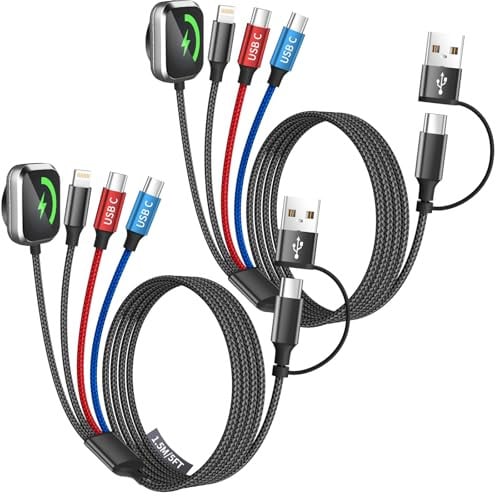 2-Pack 5' Dual Type-C 4-in-2 Multi Charging Cable Deal