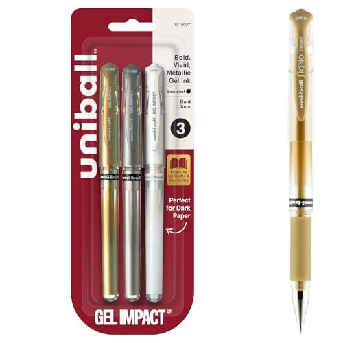 Uniball Signo Gel Impact Pens, 3-Pack, Bold 1.0mm, Assorted Metallic Deal