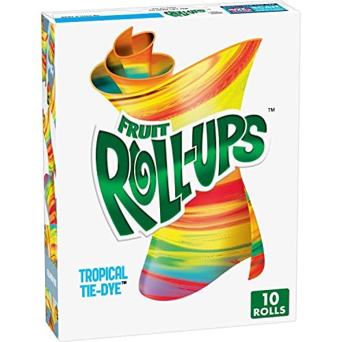 Fruit Roll-Up Fruit Flavored Snack Tropical Tie Die 10-Count Deal