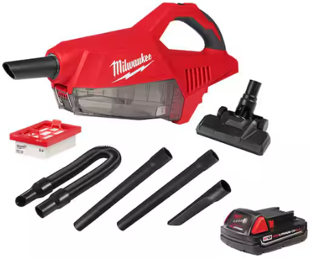Milwaukee M18 18-Volt Lithium-Ion Brushless Bagless Cordless HEPA Handheld Vacuum with M18 2.0Ah Compact Battery Deal