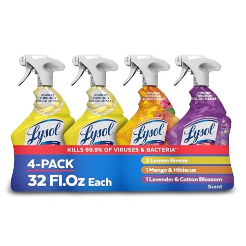 4-Pack 32-Ounce Lysol All Purpose Disinfecting Cleaner Spray (Lemon Breeze, Lavender & Mango) Deal