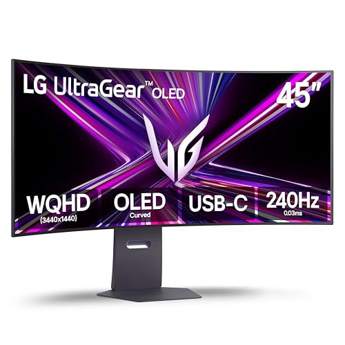 LG Ultragear 45" 3440x1440p 240Hz 0.03ms G-Sync OLED Curved Gaming Monitor w/ 65W USB-C