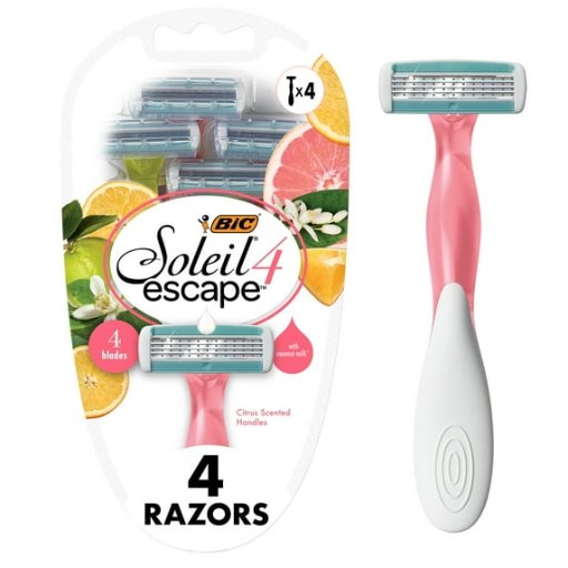 BIC Soleil Escape Women's Razors W/Citrus Scented Handles 4-Count